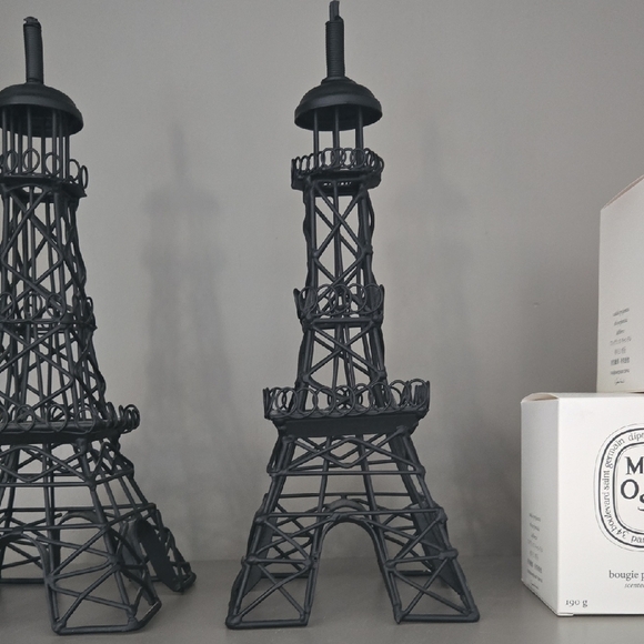 Black Eiffel Tower Wire Sculptures, Faahion Girls, Statement, GUC, 12", Iron Art - Picture 4 of 12